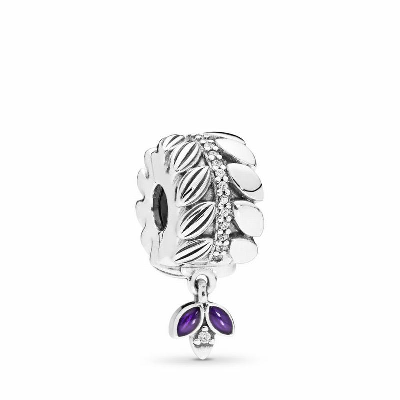 Pandora Grains Of Energy Clip Ireland - Sterling Silver/Enamel/Purple/Cubic Zirconia - 263098GQS